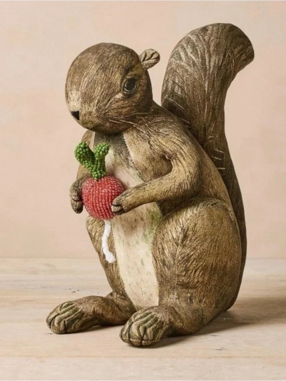 Target John Derian Brown and Cream Squirrel pillow with Red Berry Accent